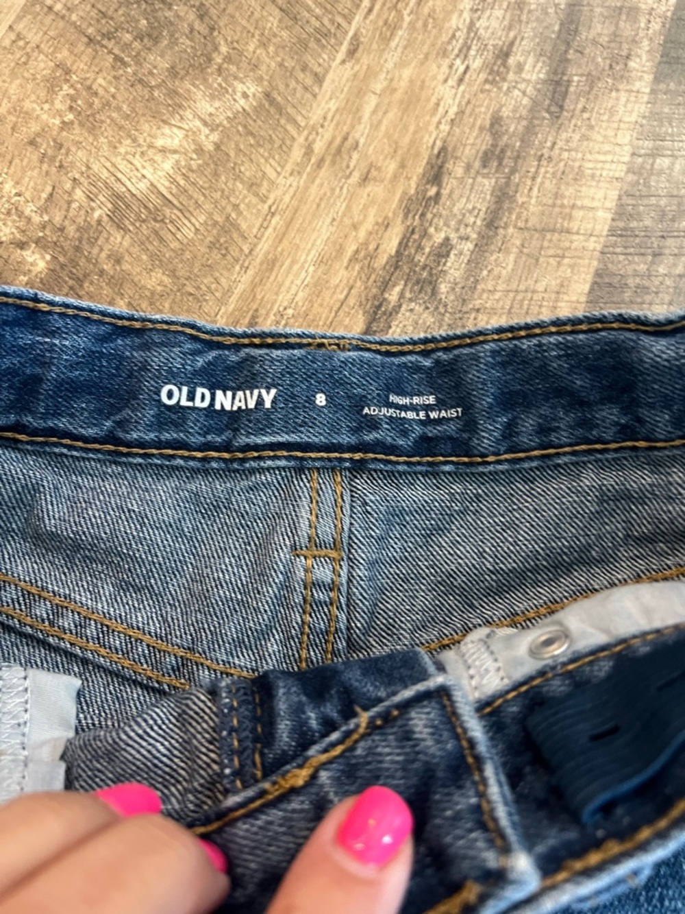 Old Navy Dark Blue Distressed Denim Cutoff Shorts - Picture 9 of 11